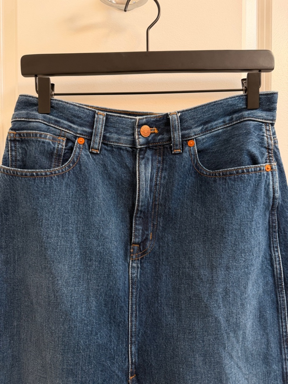 Madewell Denim Front Slit Midi Skirt in Kincord Wash - 28 - Picture 3 of 5